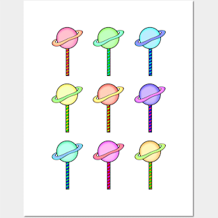 Pastel Planet Lollies Posters and Art